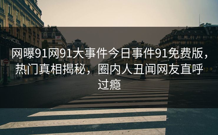 网曝91网91大事件今日事件91免费版，热门真相揭秘，圈内人丑闻网友直呼过瘾