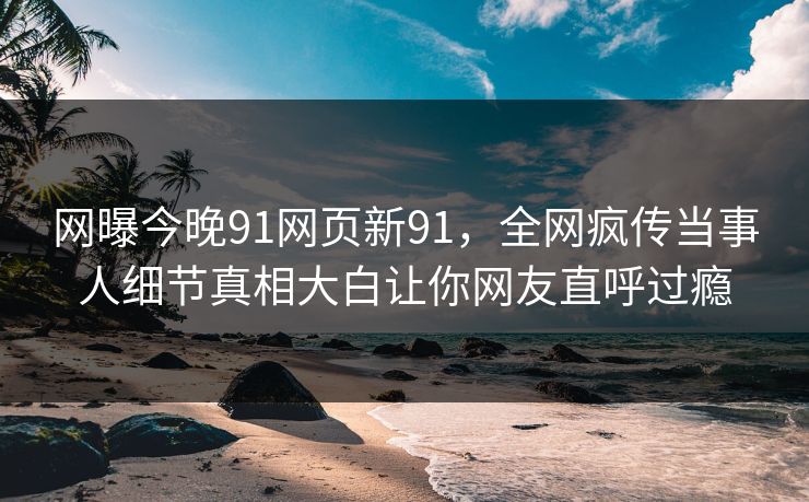 网曝今晚91网页新91，全网疯传当事人细节真相大白让你网友直呼过瘾